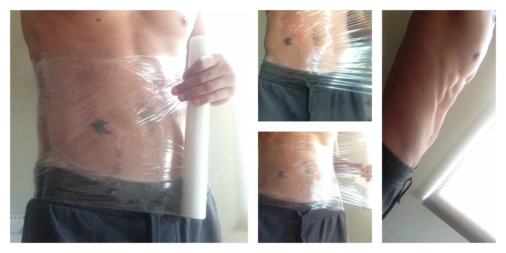 Homemade waist trainer with plastic wrap hotsell